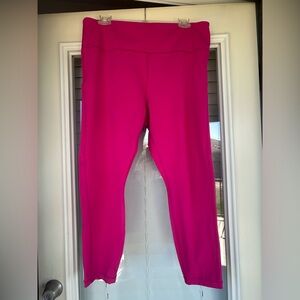 Athleta Ultimate stash pocket vibrant hot pink leggings size XL 7/8 length